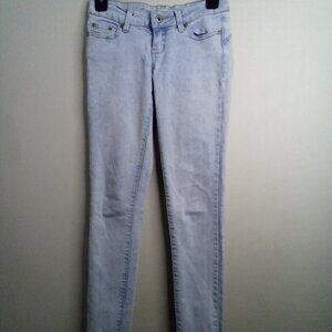 Blue Asphalt Jeans Women Juniors 1 Skinny Light Wash Denim Blue